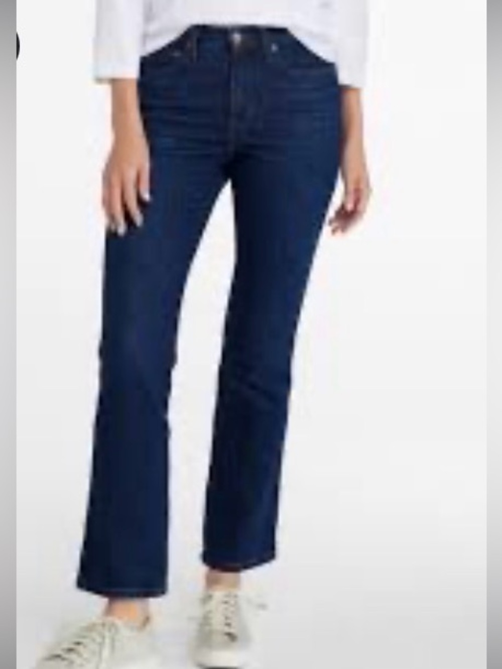 L.L. Bean Women's Crop Dark Blue Flare Jeans